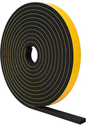 wilcractk Goma Espuma Adhesiva Negra 1,2 x 0,3 cm x 5 m Con Junta Selladora Cinta Embellecedor Vitrocerámica Para Placa Cocina Puertas Y Ventanas Amortiguación Y Aislamiento