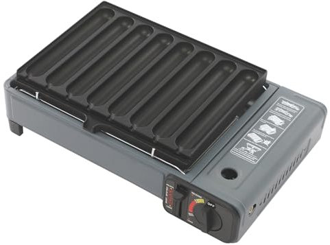 Barbacoa de gas portátil, barbacoa de gas para camping con maletín de transporte y depósito de grasa, barbacoa de mesa con placa de barbacoa, cocina de camping, gas, juego de cocina de gas para