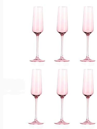 JFGCTYHXY Flûte da Champagne, Flute da Champagne in Vetro, 6 Pezzi, capacità,76 oz, for Varie Feste a casa
