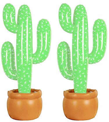 YeahiBaby 2pcs géant 90cm gonflable Cactus - Décoration de fête western, accessoires d'été