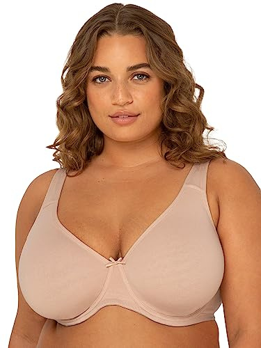 Fruit of the Loom Women's Fit for Me Collection: Plus-Size Unlined Underwire Bra-Cotton Comfort & Pinch-Free Straps Full Coverage, Beige, 38D