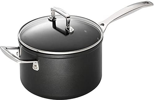 Le Creuset Aluminium-Antihaft Profitopf, Ø 18 cm, Für alle Herdarten inkl. Induktion geeignet, Anthrazit/Silber, 51108180010302