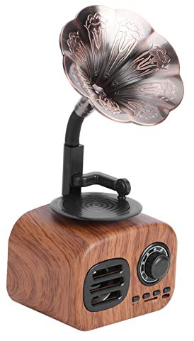 Plyisty Tocadiscos de fonógrafo, Altavoz Retro, portátil, Bluetooth, clásico, clásico, Reproductor de música, Soporte para Tarjeta TF, para PC, teléfono móvil, Tableta