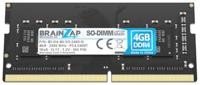 BRAINZAP 4GB DDR4 RAM SO-DIMM PC4-2400T 1Rx8 2400 MHz 1.2V CL17 Notebook Laptop Arbeitsspeicher