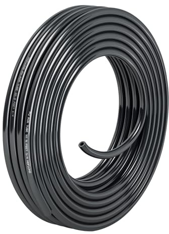 HOFUJNG 1/4OD Air Hose,TPU Hose,Flexible Elastomers Pneumatic Air Tubing,10 Meters 32.8 Feet for Air Brake Pipe Suspension or Fluid DeliveryοΌ6mm OD/BlackοΌ