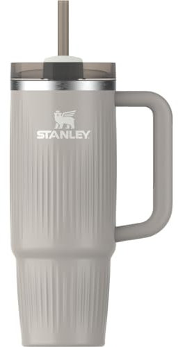 Stanley Quencher H2.0 Tumbler with Handle and Straw 30 oz | Flowstate 3-Position Lid | Cup Holder Compatible for Travel | Insulated Stainless Steel Cup | BPA-Free | Fluted Ash Gloss