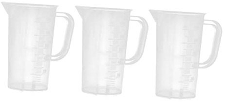 COLLBATH Jarra Medidora De Plástico Transparente 100 Ml Sin Asa Con Escala Graduada Para Cocina y Repostería Uso Doméstico 3 Piezas