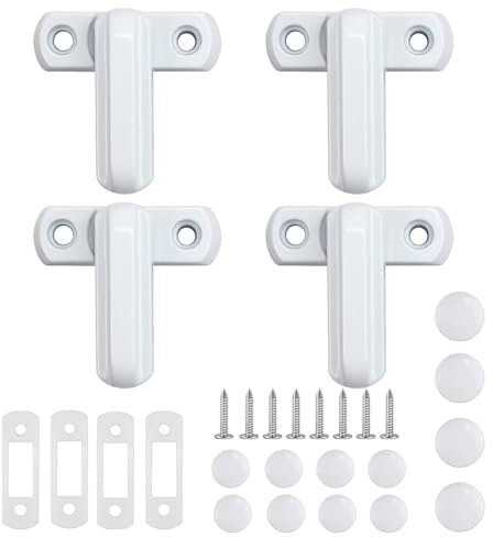 Window Sash Jammer Locks – 4 Pcs Zinc Alloy Sash Window Locks for PVC Door Lock - Anti-Theft Door & Window Security Jammer – Easy Fit Sash Jammers for Home Safety