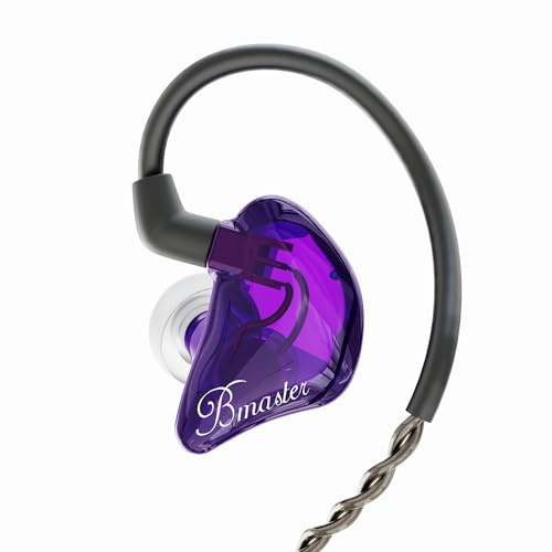 BASN Bmaster Triple Driver In Ear Monitor Headphones with Two Detachable Cables Fit In Ear Suitable for Audio Engineer, Musician (Purple)