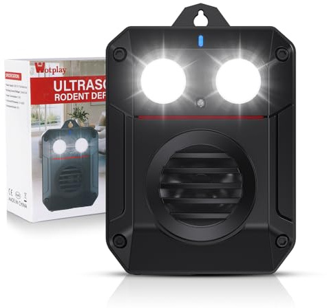 Katzenschreck 1 Stück Mäuse Vertreiben Ausgestattet mit LED-Leuchten, Lärmreduzierung Marderschreck und Ruhe Mäuseabwehr Ultraschall Geeignet für Garten Bauernhof