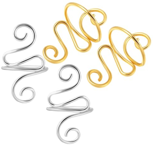 MUELODSIC 4pezzi Anelli Regolabili per Uncinetto e Maglieria Anello Tensione Metallico per Dito Strumento Avvolgitore Decorativo Portatile e Resistente