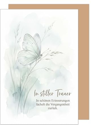Edition Seidel Premium sorgkort med kuvert. Meddelandekort kondolekort kort kort vikbart kort ordspråk i tyst sorg medkänsla påminnelse minnesdag tröst hoppkraft (T1245 SW026)