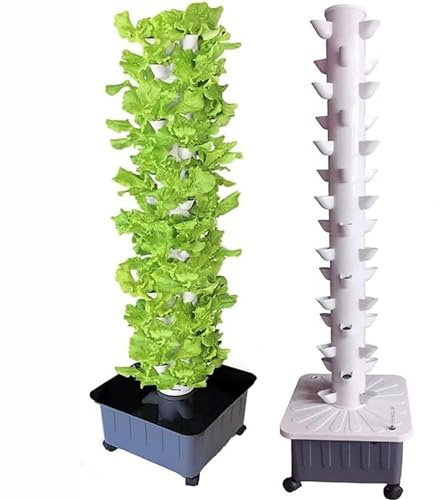 forestalk Sistema di coltivazione idroponica a torre – Kit di giardinaggio verticale per interni, 15 piani, 45 siti di piante, tazze di colonizzazione staccabili per la coltivazione domestica in serra
