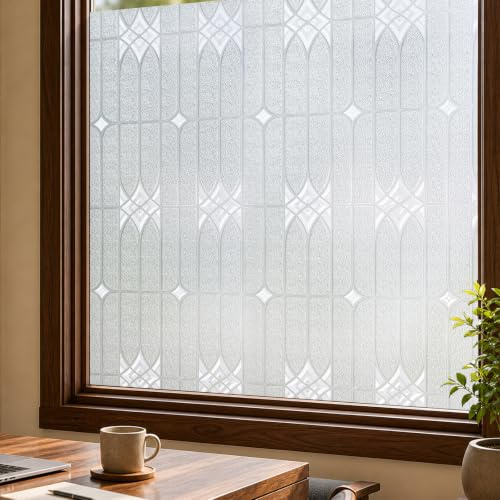 ADD.HERES Stained Glass Window Film Privacy for Glass Windows, Window Privacy Film UV Blocking Static Cling for Home Kitchen Office Bathroom,44x200cm