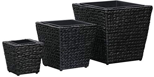 Festnight Jardinières de Fleurs ou Plantes Intérieur 3 pcs Jacinthe d'eau pour Patio ou Balcon