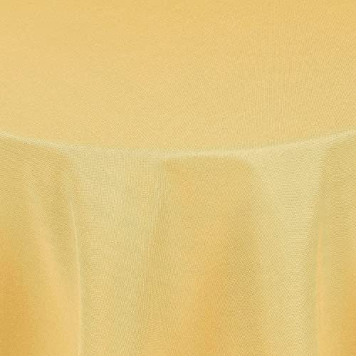 Tischdecke | Gelb - Rund - 160cm | Gartentischdecke | Outdoor-Decke | Lotus-Effekt | Leinen-Optik | Schmutzabweisend