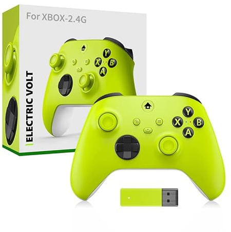 Szaerfa Kabelloser Game Controller,Gamepad mit 2.4G Wireless Receiver,Kabellose Fernbedienung/Wippengriff für PC Gamepad Zubehör (Gelb)