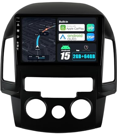BXLIYER Android 14 Autoradio pour Hyundai I30 (2006-2011)- 2 DIN 9 Pouce - Caméra arrière GRATUITES - Soutien Dab Volant WLAN Carplay Android Auto Split-Screen Bluetooth Mirrolink