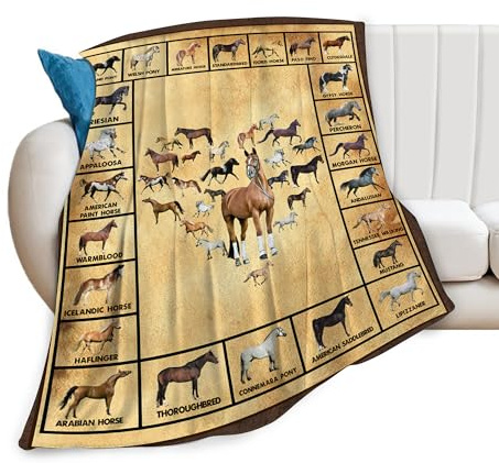 Horse Blanket Throws Horse Gifts Horses Throw Blanket for Girls Boys Kids Adults Soft Warm Cozy Fleece Blanket for Couch Sofa ​Bed 50x40