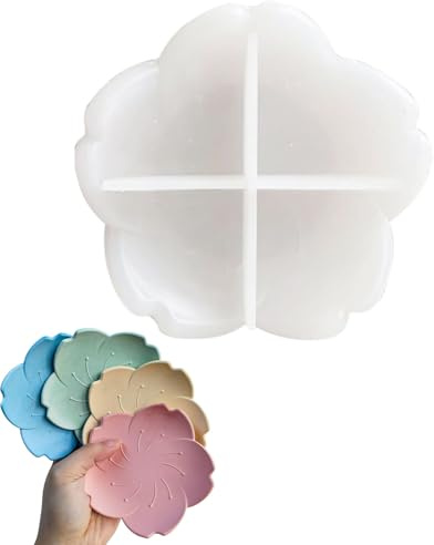 QLEUIFT 1 PCS Stampo in Silicone per Vassoio di Petali di Fiori di ciliegio 3D Fiori Stampi per Piatti di stoccaggio di Gioielli Piatto Stampi in Resina epossidica Vassoio per Piatti di Snack