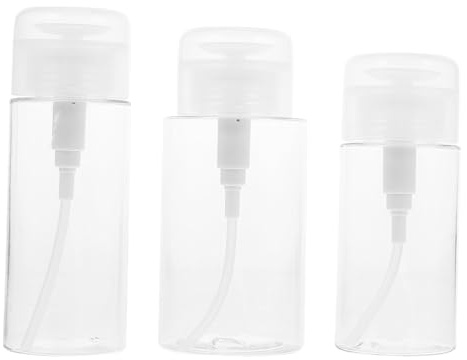 Operitacx Distributeur À Pompe Poussoir 120Ml Bouteille Vide Rechargeable pour Dissolvant Vernis Ongles Soins De La Peau Flacon Liquide Cosmétique Pratique