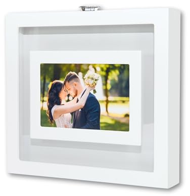 Ritual Arena para Bodas | Marco Ritual de la Arena simple | Marco para foto 10x15cm |(Blanco sin arena)