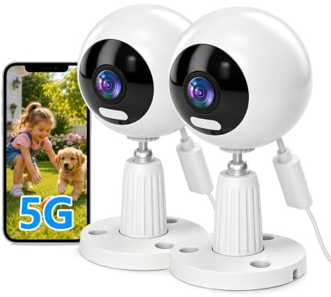 3MP Security Cameras for Home Security, Outdoor Indoor, Baby Monitor - 2Pcs