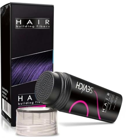 Haarpulver Schwarz zur Haarverdichtung Streuhaar Schütthaar mit Soforteffekt bei Geheimratsecken, Haarausfall und lichtem Haar 27.5G (Schwarz)