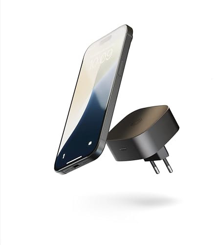 Zens Wireless Charging EU Power Adapter, Cargador inalámbrico MagSafe y Qi de 15 W para iPhone 16/15/14/13/12 y AirPods, Incluye Puerto USB-C de 18 W, Negro