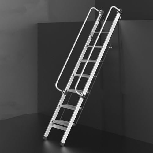 EXCLURA Dachbodentreppe Dachbodenausstiegsleiter mit 3-9 Stufen, Aluminium-Dachbodentreppe mit Abnehmbarem Handlauf, Not-Feuer-Kletterleitern für Fensterschacht, Keller(5 Step-1.68m (5.5ft))
