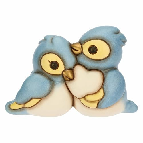 THUN - Coppia cinciarelle con cuore, piccole - ceramica - Collezione L'amore Vola - 9.4 x 4.6 x 6.3 cm