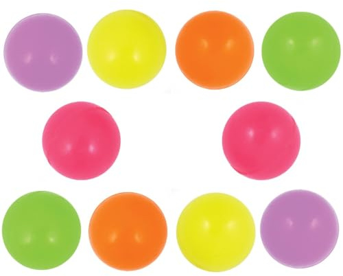 Pack of 10 Glow in the Dark Bouncy Balls – Jet Balls (3.3cm) – 5 Assorted Colours – Party Bag Fillers, Loot Bag Prizes & Fun Stress Toys for Kids