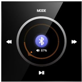 Duanthry 2x25W Amplifier Ceiling Speakers for Home Background Music System with Wall-Mounted Bluetooth Audio Control Panel 86 A