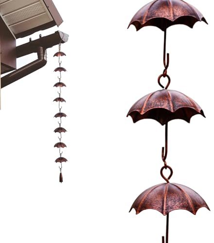 Protoence Cadenas De Lluvia para Canalones | Decoración Jardín Recoge Lluvia,Bajante De Agua con Cadena A Prueba De Óxido,para Propietarios Arquitectos Paisajistas Jardín Trasero Entrada Patio