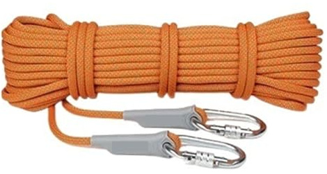 HFYSGVO Corda da Arrampicata 10 m, Diametro,5 mm, 5500 libbre, Alta Resistenza in Discesa(Orange-10meter)