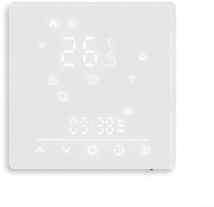Hasaller WiFi Smart Thermostat Switch for Tuya Matter Electric Underfloor Heating,Touchscreen Temperature Control with Weather Station and Remote App Management(GA)