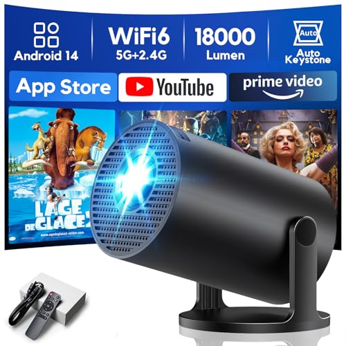 Videoprojecteur AKIYO O2 Apps intégrées avec WiFi 6 et BT 5.4