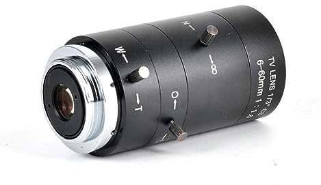 Mikroskoplins, 6-60 mm 1/3 industriell kamera manuell zoomobjektiv CCTV-objektiv