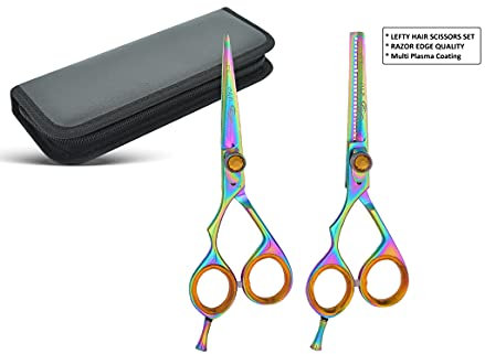 Forbici Professionali da Parrucchiere per Mancini - Kit per Sfoltire i Capelli, da Barbiere, 14 cm, per Uomini e Donne