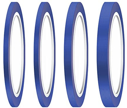 AIEX 4 Rouleaux Ruban Adhésif Couleur, 3/6/12,6mm Ruban de Masquage Fine Line Tape Ruban de Peintre pour Automobile Voiture Bricolage et Arts Décoration École Bureau (Bleu)