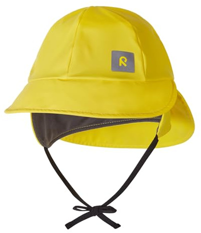 Reima - Rainy Regenhut für Kinder - wasserdichter Kinder Regenhut mit Ohrenschützern, Nackenschutz, verschweißten Nähten, reflektierenden Details, maschinenwaschbar - Yellow, 056