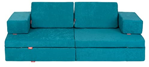 Zonky Spielsofa | Kindersofa aus Schaumstoff Bausteine - Spielsofa für Kinder & Kuschelecke im Kinderzimmer - Kinder Sofa mit abnehmbaren Bezügen - kindercouch Modulares zum Spielen (Ozeanente)