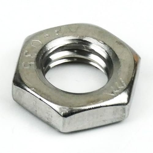 DAUMLINK® Tuerca plana DIN 439 (tuerca hexagonal baja forma B con chaflán) Material: acero inoxidable V2A (25 unidades) (sim. 4035) como tuerca para espacios reducidos (M8)