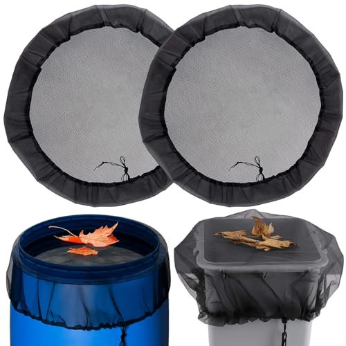 2 Stück Regentonnen Netz, Verstellbares Regentonne Abdeckung mit Gummizug, Verstellbares Regentonnennetz, Regentonnennetz Wetterbeständiger für Regentonne,Schutzabdeckung Schutz Vor Laub Stechmücken
