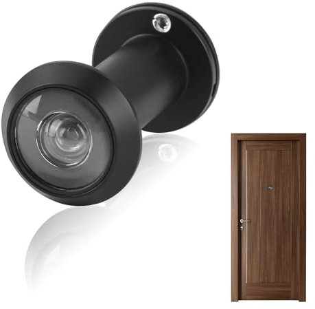 Judas de Porte,Visionneuse de Porte Judas en Acier Inoxydable,Grand Angle 220 Degrés avec Protection en Verre,Montage dans Vantaux de 35-60mm pour Sécurité Maison,Bureau,Hôtel (Argent) (Noir)