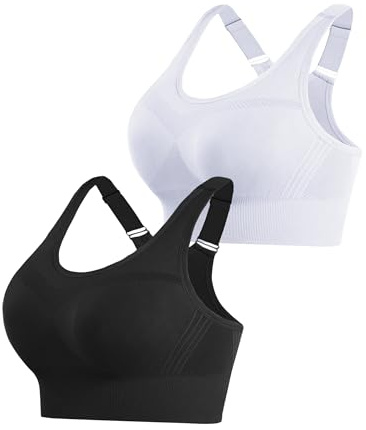 Litherday Women's Sports Bra Max Control Solid High Impact Wirefree Sports Bras for Women Removable Padding Yoga Gym Running Crop Top