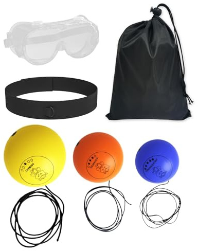 Set di palline da boxe, riflettenti, con fascia regolabile, strumento di allenamento per bambini, set da boxe per bambini, attrezzatura per esercizi a casa e riflessione del profilo