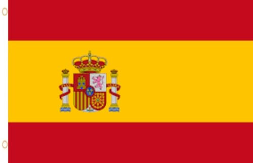 Bandera de España, 90 x 150 cm, bandera nacional con ojales, resistente a la intemperie y a los rayos UV