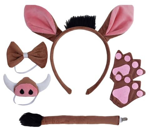 Générique Djur cosplay kostym realistisk vildsvin mask svans kostym set rolig halloweenfest cosplay scener möten temaevenemang