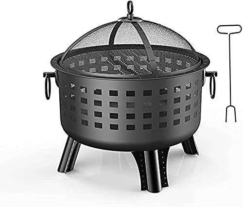 ZAANU Feuerstelle, Feuerschale, Feuerstelle, Außenheizungen, Hinterhof, Terrasse, Gartenkamin mit Grillrost, 2-in-1-Kamin